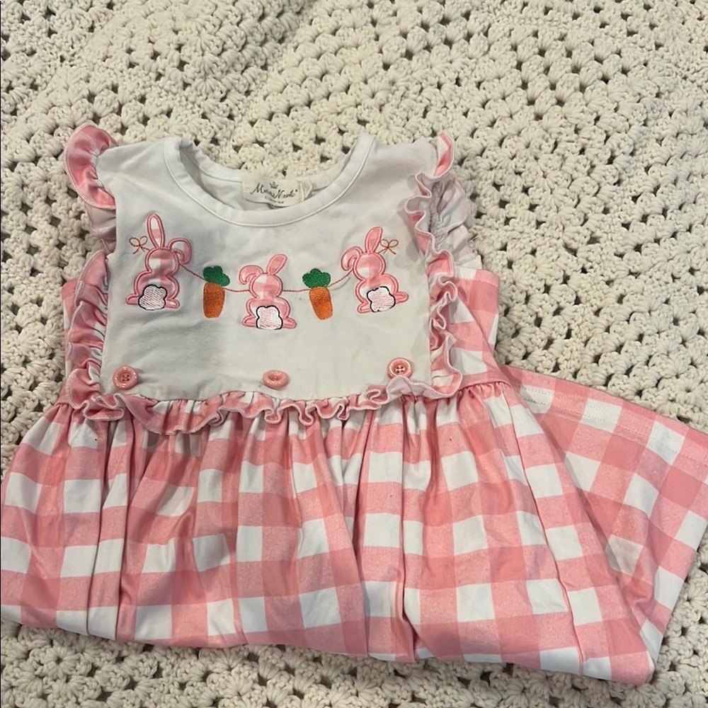 Pink and White Checkered Kids Dress